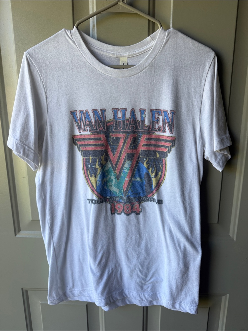Van Halen White Graphic Tour T-Shirt - 1984